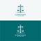 Simple Law firm logo icon vector design. Universal legal, lawyer, scales sword column idea creative premium symbol