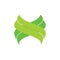 Simple leaf cross green curves logo vector