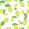 Simple lemon doodle repeat pattern design