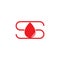 Simple letter s drop water blood donor logo vector