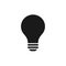 Simple light bulb black icon isolated on background