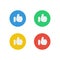 Simple Like icons of social media with four colors
