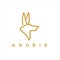 Simple line art Anubis head logo vector graphic