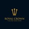 Simple line art linear luxury Royal crown logo design vector illustration. universal premium King Queen brand template
