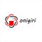 Simple line art onigiri rice vector food logo