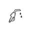 Simple line art outline icon of gasoline pistol