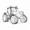 Simple Line Art Tractor Coloring Pages For Kids