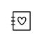 A simple line Book Heart Icon design