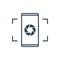 Simple Line of Cell Phone Vector Icon - Mobile photography and shutter camera lens