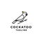 Simple line cockatoo bird logo icon design vector in trendy minimal outline style