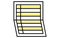 Simple line drawing icon of a bankbook