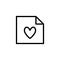 A simple line Heart Note Icon design