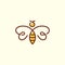 Simple line honey bee logo