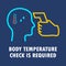 Simple Line Icon Illustration Showing Body Temperature Check Sign