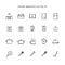 Simple line kitchen appliances icon set. household illustration collection