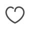 Simple line love rounded grey heart icon