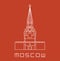 Simple line Moscow Kremlin clock tower icon