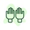 Simple line prayer hands icon. Praying hand line style sign islam graphic art design.