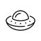 Simple line ufo space ship icon vector illustration alien spacecraft galaxy travel cosmos vessel