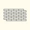 Simple linear illustration of a brick wall, isolated bricks, flat line icon