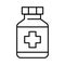 Simple linear pill bottle icon vector pharmacy drugs medication vitamin painkiller antibiotic