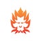 Simple Lion fire vector icon for graphic design, web and app