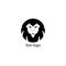 Simple lion logo black and white circle. vector design