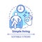 Simple living concept icon. Reducing personal possessions idea thin line illustration. Increasing self-sufficiency