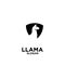 Simple llama alpaca sheld logo black outline line set silhouette logo icon designs vector for logo icon stamp
