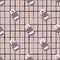 Simple lock door silhouettes seamless stylized pattern. Light purple palette. Chequered background. Century old style
