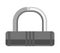 Simple lock with metal loop and black corpus