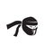 simple logo black and white of ninja mask