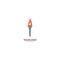 Simple logo of a burning torch with the color of fiery flames and dark gray torch handle