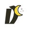 Simple logo initial D moon