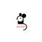 Simple logo Mouse symbol of 2020 year. Chinese animal zodiac new year greeting card. Cute mice icon design.