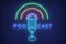 Simple logo neon podcast onair trendy