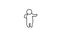 Simple looped animation of a dancing man, making dab move gesture. Dance of a man drawn with lines on a white background