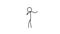 Simple looped animation of a dancing man, making dab move gesture. Dance of a man drawn with lines on a white background