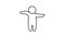 Simple looped animation of a dancing man, making waves with his hands. Dance of a person drawn with lines on a white