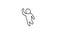 Simple looped animation of a jumping person. Dance of a man drawn with lines on a white background.