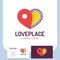 Simple love hear place logo or pin navigation icon template designs