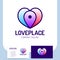 Simple love hear place logo or pin navigation icon template designs