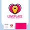 Simple love hear place logo or pin navigation icon template designs