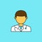 Simple male doctor avatar vector illustration