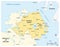 Simple map of Northern Ireland and the northern part of the Republic of Ireland