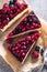 Simple mascarpone cheesecake with winter berry forest fruits