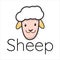 simple mascot sheep\\\'s head