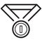 Simple Medal Trophy Related Vector Line Icon. Outline Style. Editable Stroke. 128x128 Pixel Perfect.