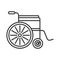 Simple medical linear icon on a white background. Disabled carriage.