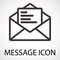 Simple message envelope line art icon, vector